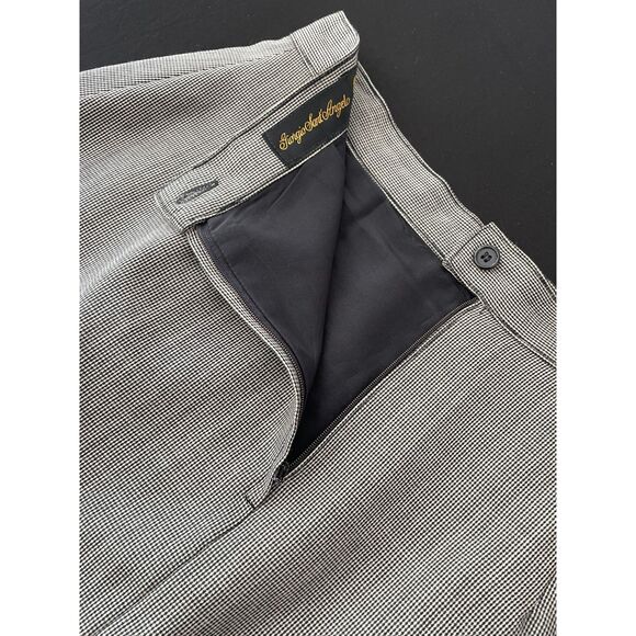 ~ Giorgio Sant'Angelo 12 Houndstooth Wool Mini Skirt Lined Pleated ALine Vintage - Picture 9 of 13